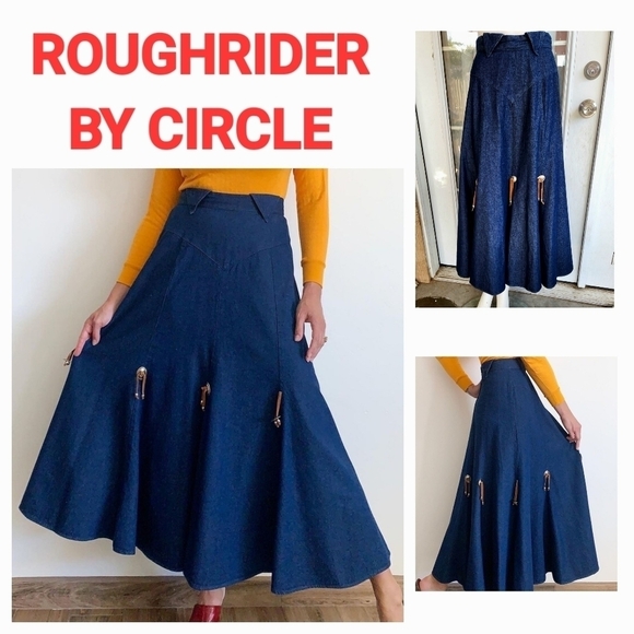 ROUGHRIDER Dresses & Skirts - VINTAGE WESTERN‎ ROUGHRIDER JEAN SKIRT